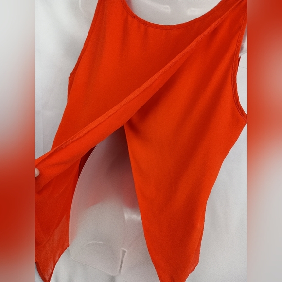 BKE Spring Summer Dopamine Orange Lightweight Flowy Sleeveless Tank Top (#69) - Picture 6 of 7